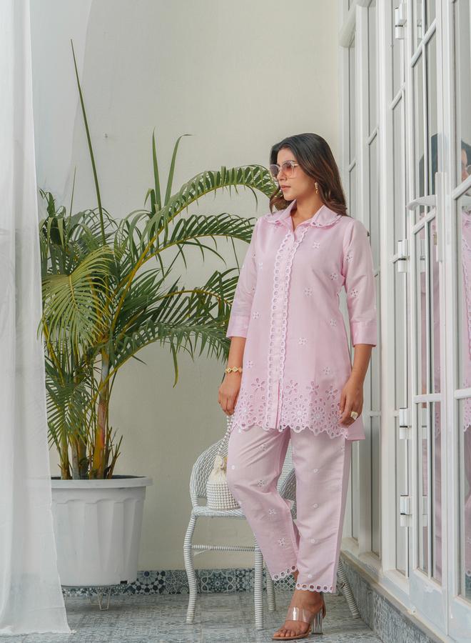 DW Women Schiffli Design Shirt and Trousers Co-Ords - Image 2